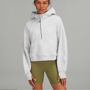 Lululemon Scuba Oversized Half-Zip Hoodie; heathered core ultra light grey; XS/S